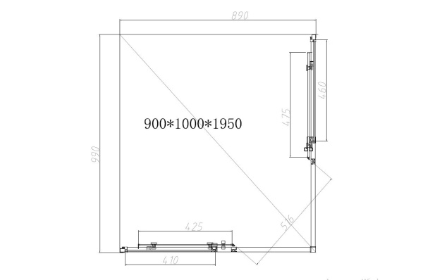 Душевой уголок Vincea Slim-N VSS-4SN9010CL, 1000*900, хром, стекло Прозрачный