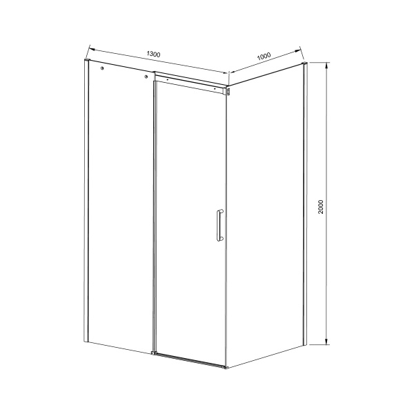 Душевой уголок Vincea Dice VSR-4D1013CLB, 1300*1000, черный, стекло Прозрачный