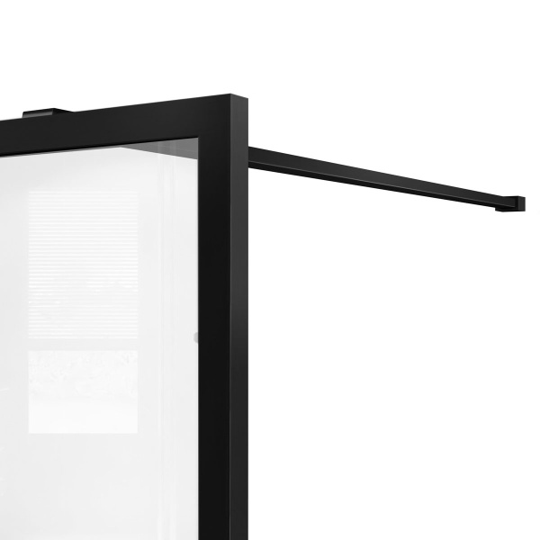 Душевая перегородка Vincea Walk-In VSW-1HC800CFB, 800*2000, черный, стекло прозрачное/рифленое