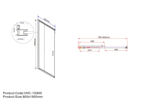 Душевой уголок Vincea Garda VSS-1G8012CLB, 1200*800, черный, стекло Прозрачный