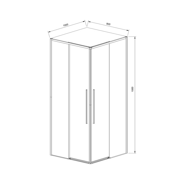 Душевой уголок Vincea Slim-N VSS-4SN8010CL, 1000*800, хром, стекло Прозрачный