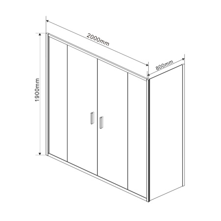 Душевой уголок Vincea Garda VSR-1G28020CL, 2000*800, хром, стекло Прозрачный