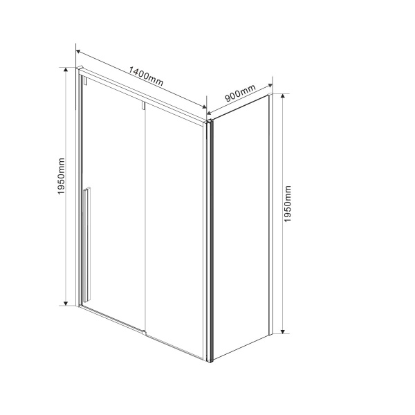 Душевой уголок Vincea Lugano VSR-1L9014CLB-1, 1400*900, черный, стекло Прозрачный