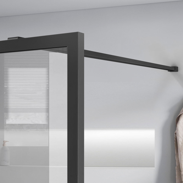 Душевая перегородка Vincea Walk-In VSW-1HC800CFGM, 800*2000, вороненая сталь, стекло прозрачное/рифленое