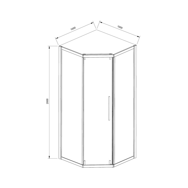 Душевой уголок Vincea Show VSP1-4SH100CLB, 1000*1000, черный, стекло Прозрачный