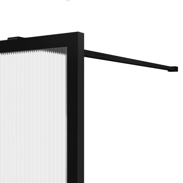 Душевая перегородка Vincea Walk-In VSW-1HP100FLB, 1000*2000, черный матовый, стекло рифленое