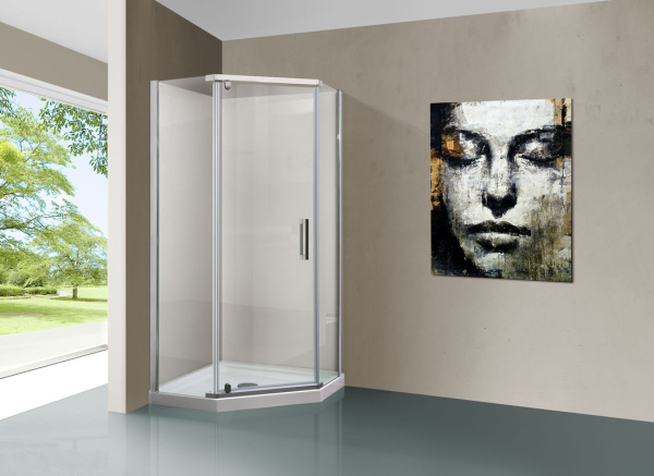 Душевой уголок Vincea Stresa VSP-1S100CL, 1000*1000, хром, стекло Прозрачный