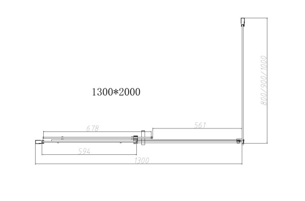 Душевой уголок Vincea Dice VSR-4D1013CLB, 1300*1000, черный, стекло Прозрачный