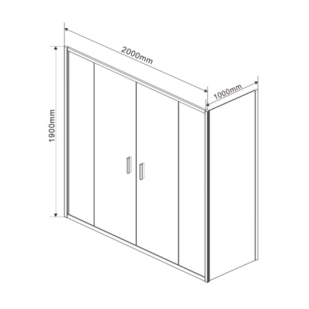 Душевой уголок Vincea Garda VSR-1G21020CH, 2000*1000, хром, стекло шиншилла
