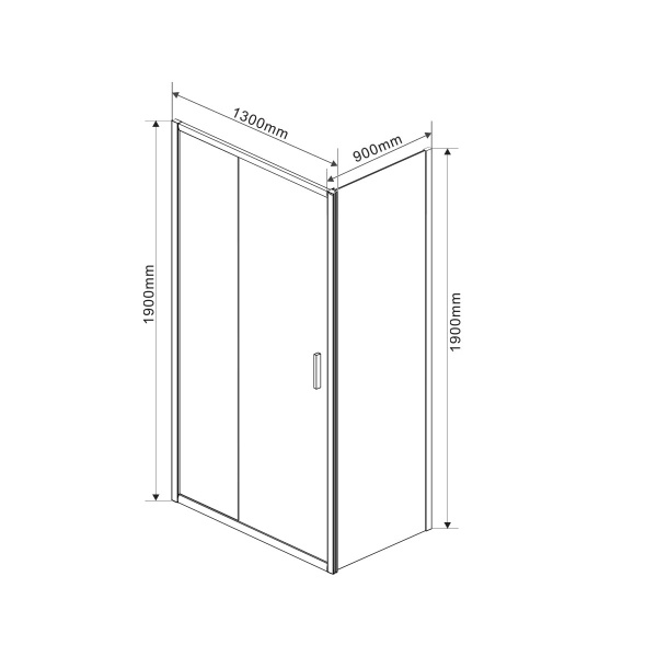 Душевой уголок Vincea Garda VSR-1G9013CLB, 1300*900, черный, стекло Прозрачный