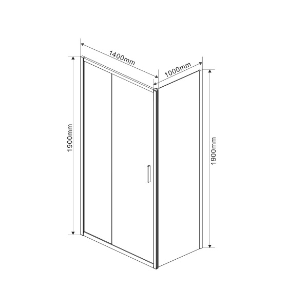 Душевой уголок Vincea Garda VSR-1G1014CLB, 1400*1000, черный, стекло Прозрачный