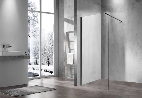Душевая перегородка Vincea Walk-In VSW-1H700CLGM, 700*2000, вороненая сталь, стекло прозрачное