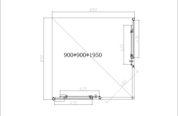 Душевой уголок Vincea Slim-N VSS-4SN900CL, 900*900, хром, стекло Прозрачный