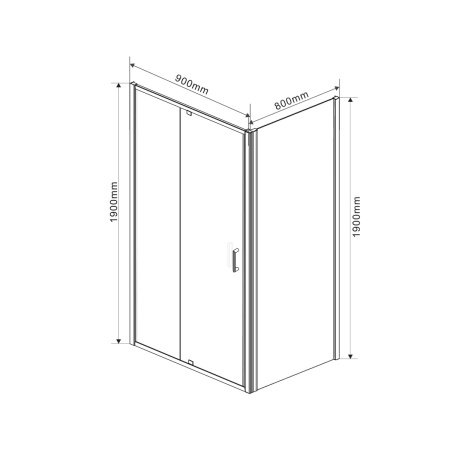 Душевой уголок Vincea Intra VSR-1I809080CL, 800/900*800, хром, стекло Прозрачный