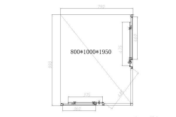 Душевой уголок Vincea Slim-N VSS-4SN8010CL, 1000*800, хром, стекло Прозрачный