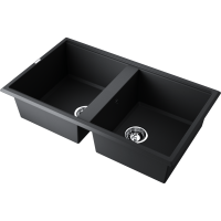 Кухонная мойка Omoikiri Tedori 86-2-BL Tetogranit/черный 4993924