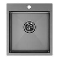 Мойка Paulmark KRONER 45 PM214551-GM 510х450 ммх200 мм, нержавеющая сталь, вороненая сталь