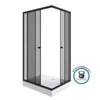 Душевой уголок Niagara Eco NG-018-14QT (100х80х195) низкий поддон(13см),черный,стекло тонированное,