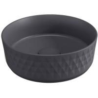 Раковина накладная ISVEA Davanti круглая ?36см, цвет антрацит матовый 10NF67036SV-2C