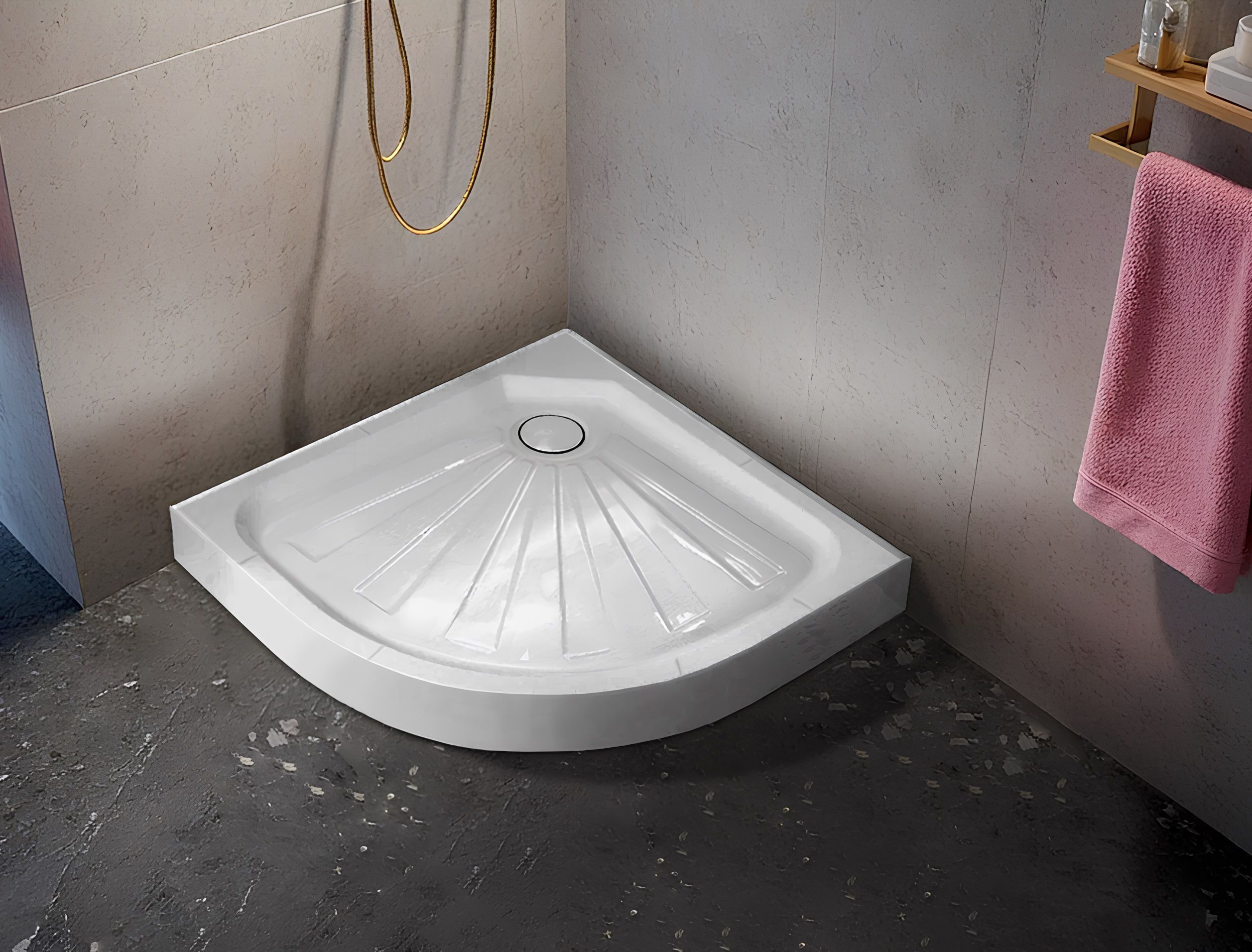 Поддон R90 Ceruttispa полукруглый (90х90х12)