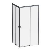 W94G-403-100280-BT1K X-joy Душевое ограждение AM.PM прямоугольное,раздвиж.двери 100x80 черный мат.