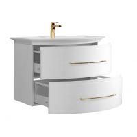 Тумба под умывальник Belux Версаль подвесная 80-02, белый глянцевый gold