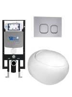 Унитаз с инсталляцией WeltWasser AMBERG 497 + JECKENBACH 004 GL-WT + AMBERG RD-CR