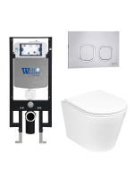 Комплект инсталляции с унитазом Weltwasser AMBERG 497 + SALZBACH 043 GL-WT + AMBERG RD-MT CR