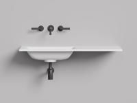 Раковина столешница Salini ONDA FLOW SQUARE, белый, 1402206MN