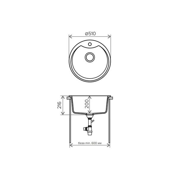 Кухонная мойка Tolero R-108E 51x51 серый