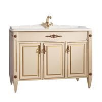 Тумба под умывальник Belux Империя напольная 105 Слоновая кость с золотой патиной