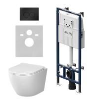 IS100138.801900 Инсталляция MasterFit с клавишей L черн мат с подвесным унитазом Like Aquaspin с сиденьем м/лиф