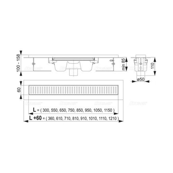 Душевой лоток AlcaPlast APZ1001-850