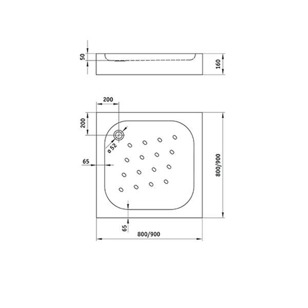 Поддон квадратный Deante Corner KTC_041B 90х90х16см