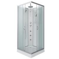 Душевая кабина Niagara Classic NG-1101-14BKTG (90х90х210) низкий поддон(13см),стекло матовое,3 места с полкой