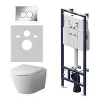 IS100151.741701 Инсталляция MasterFit с клавишей L глянц хром с подвесным унитазом Sense FlashClean с сиденьем