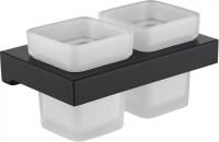 Настенный стакан двойной Grocenberg AC0022 (Черный матовый)