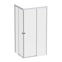 W94G-403-10080-MТ Душевое ограждение AM.PM X-Joy Square Slide 100х80, мат хром, прозрачное
