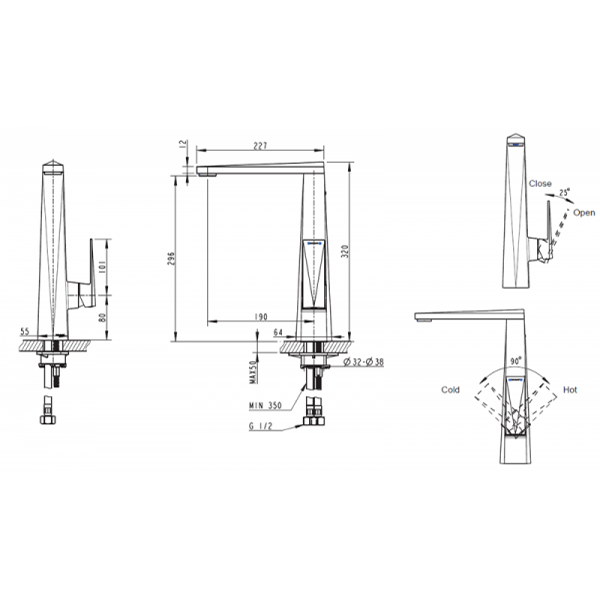 Смеситель для мойки Bravat Iceberg F776110C-2