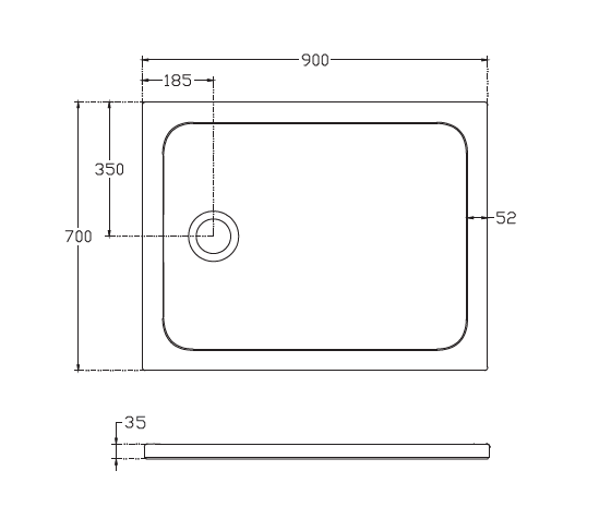 Душевой поддон 900х700 ISVEA прямоугольный цвет черный матовый 10DT97364-42N