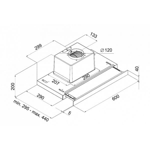 Кухонная вытяжка Maunfeld OUSE GLASS 50 черный