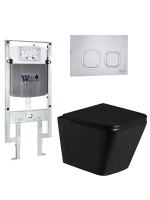 Комплект инсталляции с унитазом Weltwasser AMBERG 497 ST + GELBACH 043 GL-BL + AMBERG RD-MT CR