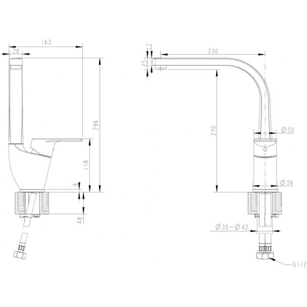 Смеситель для мойки Bravat Line F75299C-2