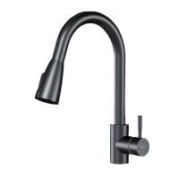 F85B07522 X-Joy S, Смеситель для кухни AM.PM с вытягивающимся изливом, черный