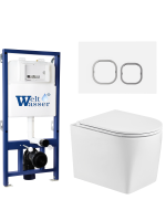 Комплект инсталляции с унитазом Weltwasser BAMBERG 525 + NESENBACH 004 GL-WT + BAMBERG WT