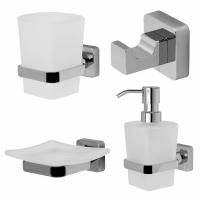 Комплект аксессуаров для ванной комнаты WasserKRAFT Dill (подстаканник, мыльница, крючок, дозатор)