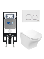 Унитаз с инсталляцией WeltWasser AMBERG 497 + ODENBACH 004 GL-WT + AMBERG RD-WT