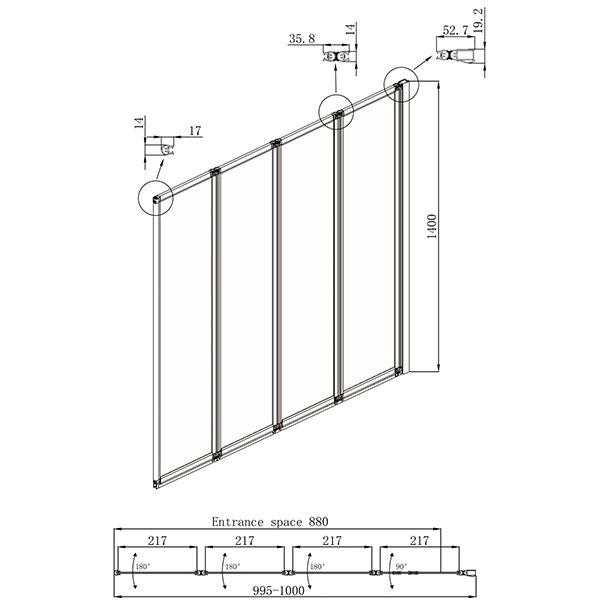 Шторка для ванны Ambassador Bath Screens 1604111R 100 см