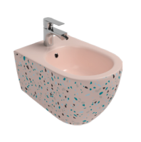 Биде ISVEA Infinity подвесной 365*530*400 цвет лососевый матовый Terrazzo 10NF41001SV-2S-TRZ