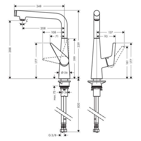 Смеситель для мойки Hansgrohe Talis S 72820800